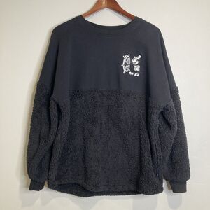 Disney Spirit Jersey Sweater Sz M Womens Steamboat Willie Sherpa Fleece Mickey